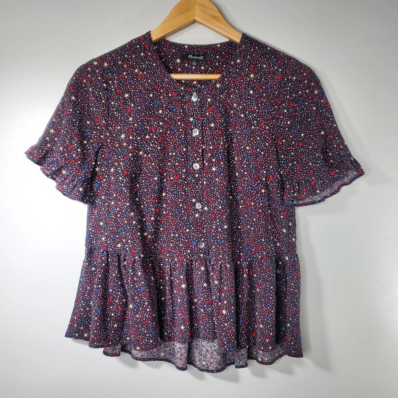 Madewell Navy Floral Button-Up Blouse - Picture 8 of 12